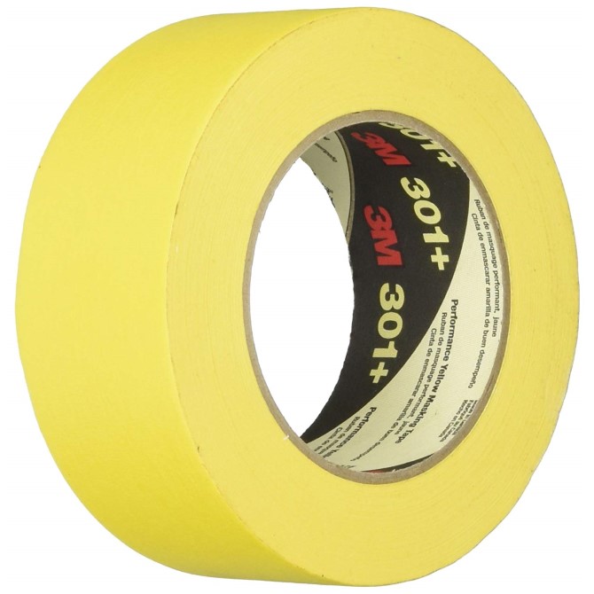 3M 301 Masking Tape - 2 x 60 yds., Yellow, 24 Rolls/Case
