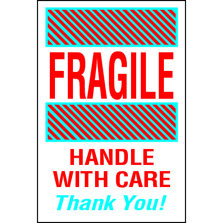 Fragile Handle With Care Labels 4 x 6