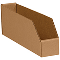 thumbnail image 2 of Partners Brand Open Top Bin Boxes - 2x12x4.5 Inch Oyster White Corrugated (50 Pack) 2 of 11