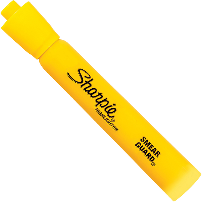 Yellow Sharpie Accent Highlighter - case of 12-w.2-MK601YE
