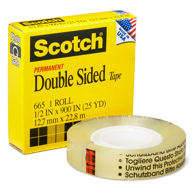 Double-Sided Masking Tape, Roll, 1 x 36 yds.