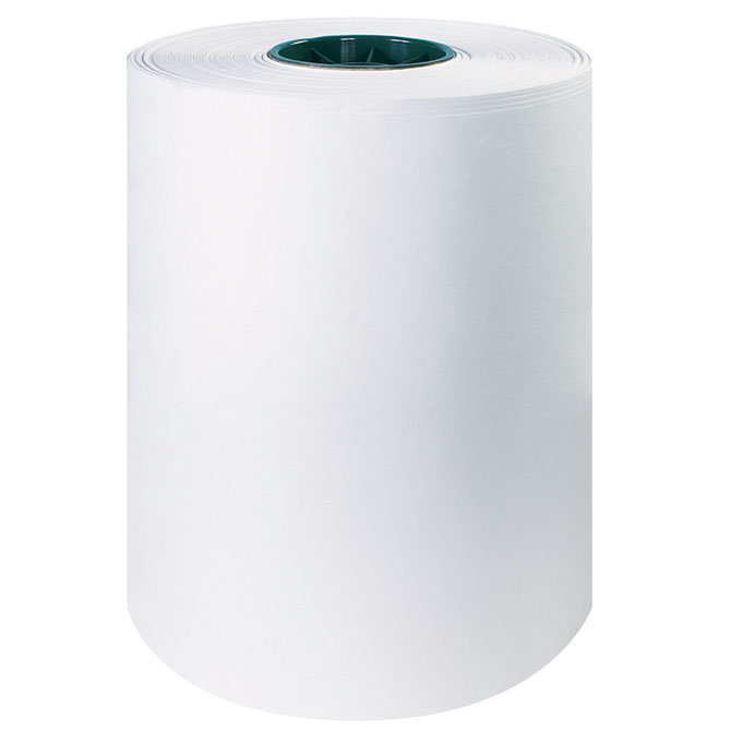 36 x 300 ft. - 80 lb. Bleached White Paper Roll, Flame Retardant - BGR
